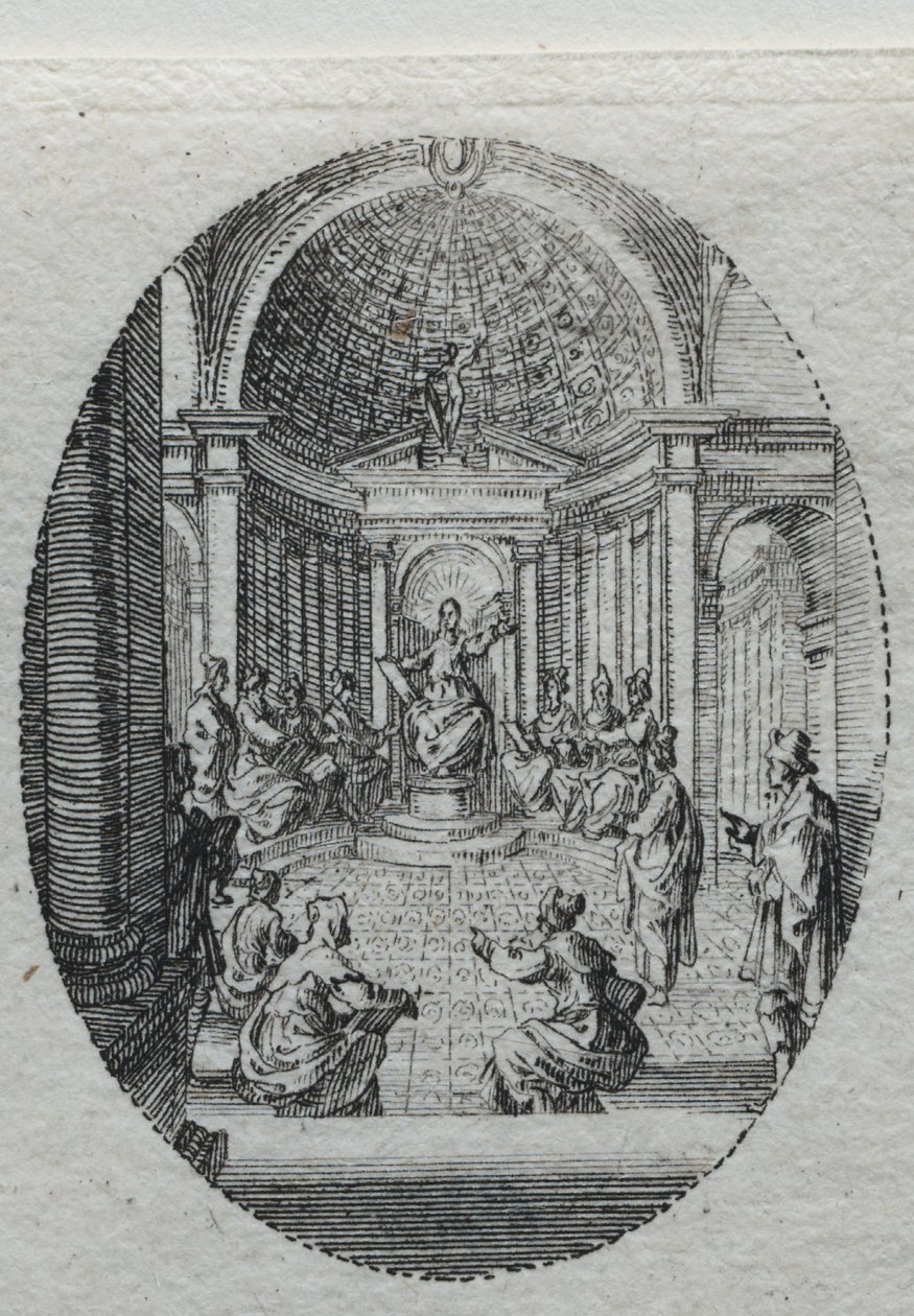 Tajemnice męki: Chrystus spiera się z lekarzami. autorstwa Jacques Callot