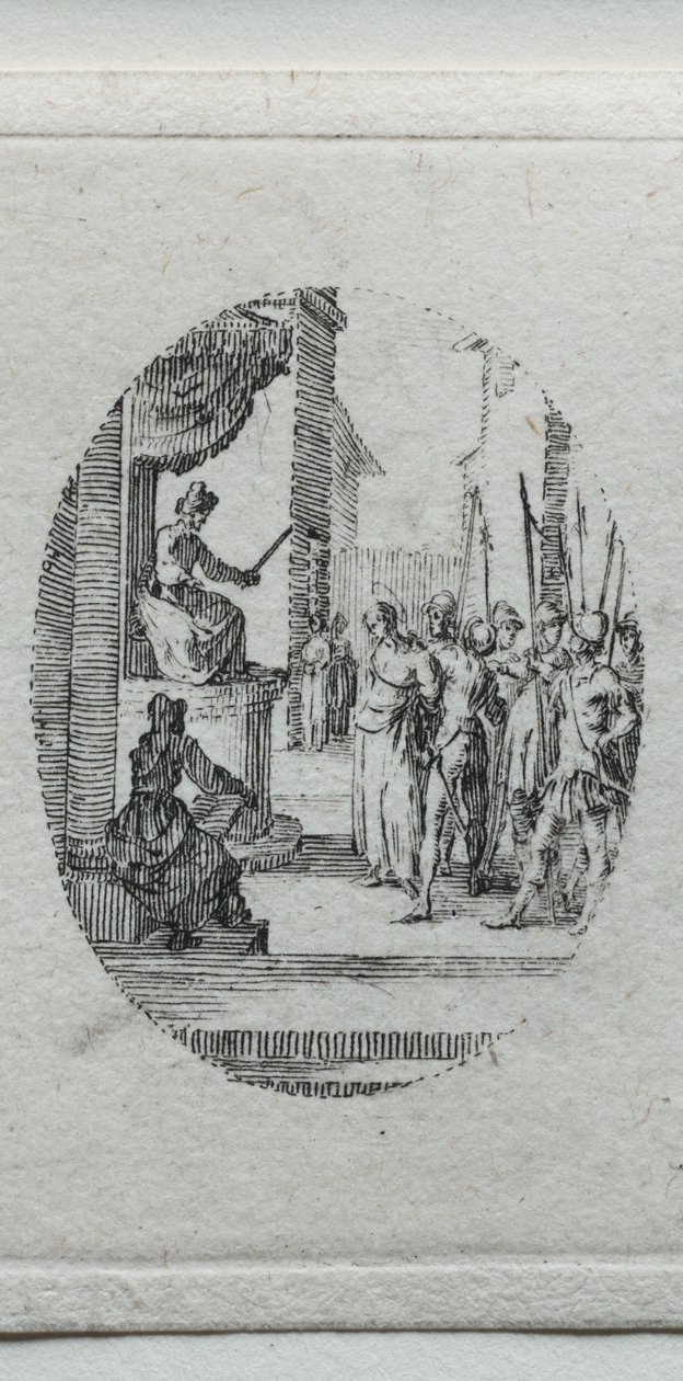 Tajemnice Męki Pańskiej: Chrystus przed Piłatem. autorstwa Jacques Callot