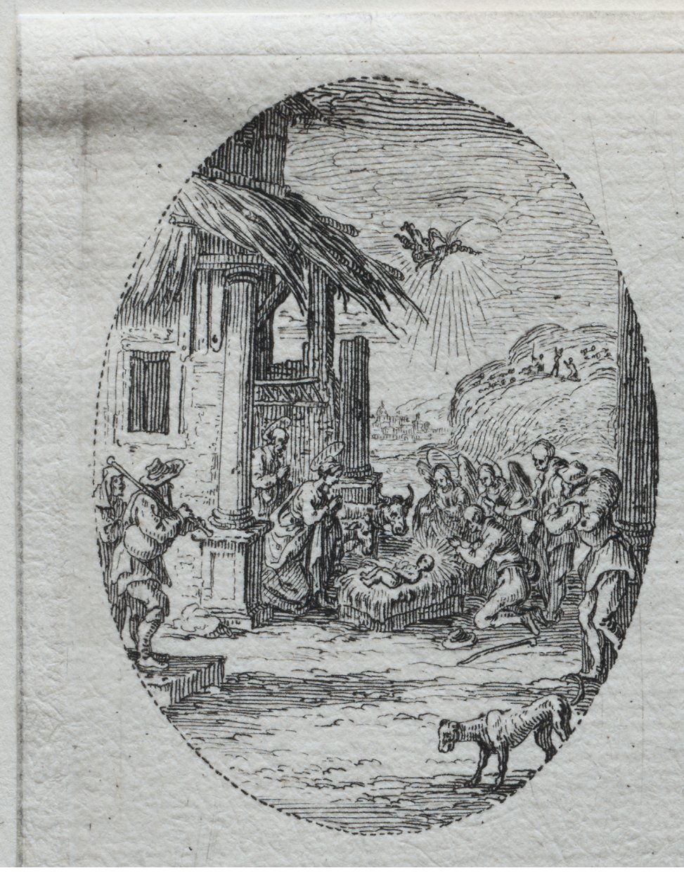 Tajemnice męki: Adoracja pasterzy autorstwa Jacques Callot
