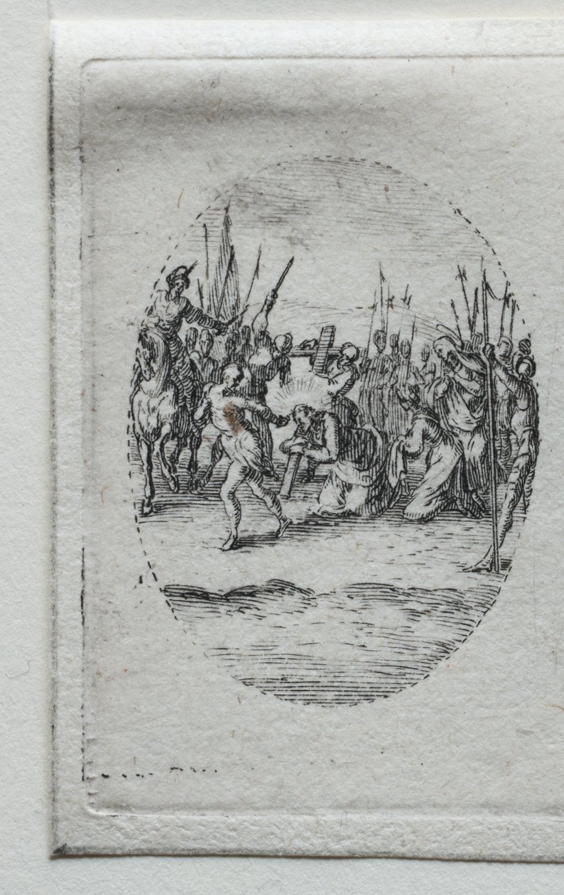 Tajemnice męki: dźwiganie krzyża autorstwa Jacques Callot