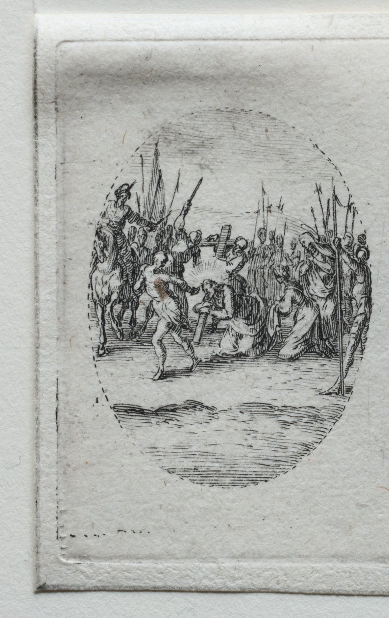 Tajemnice Męki Pańskiej: Niesienie Krzyża. autorstwa Jacques Callot