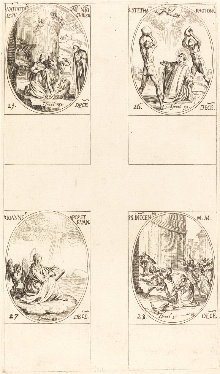 Narodzenie Chrystusa; św. Szczepana; Święty Jan; Święte niewinne autorstwa Jacques Callot