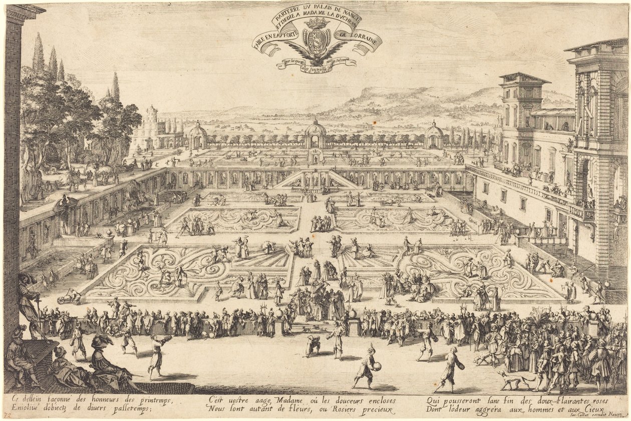 Ogrody pałacowe w Nancy autorstwa Jacques Callot