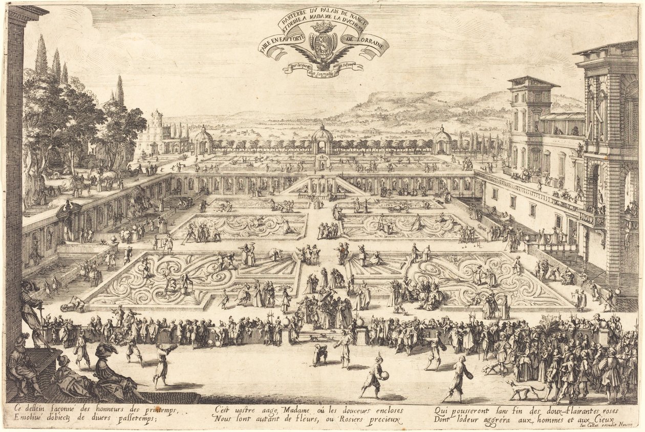 Ogrody pałacowe w Nancy autorstwa Jacques Callot