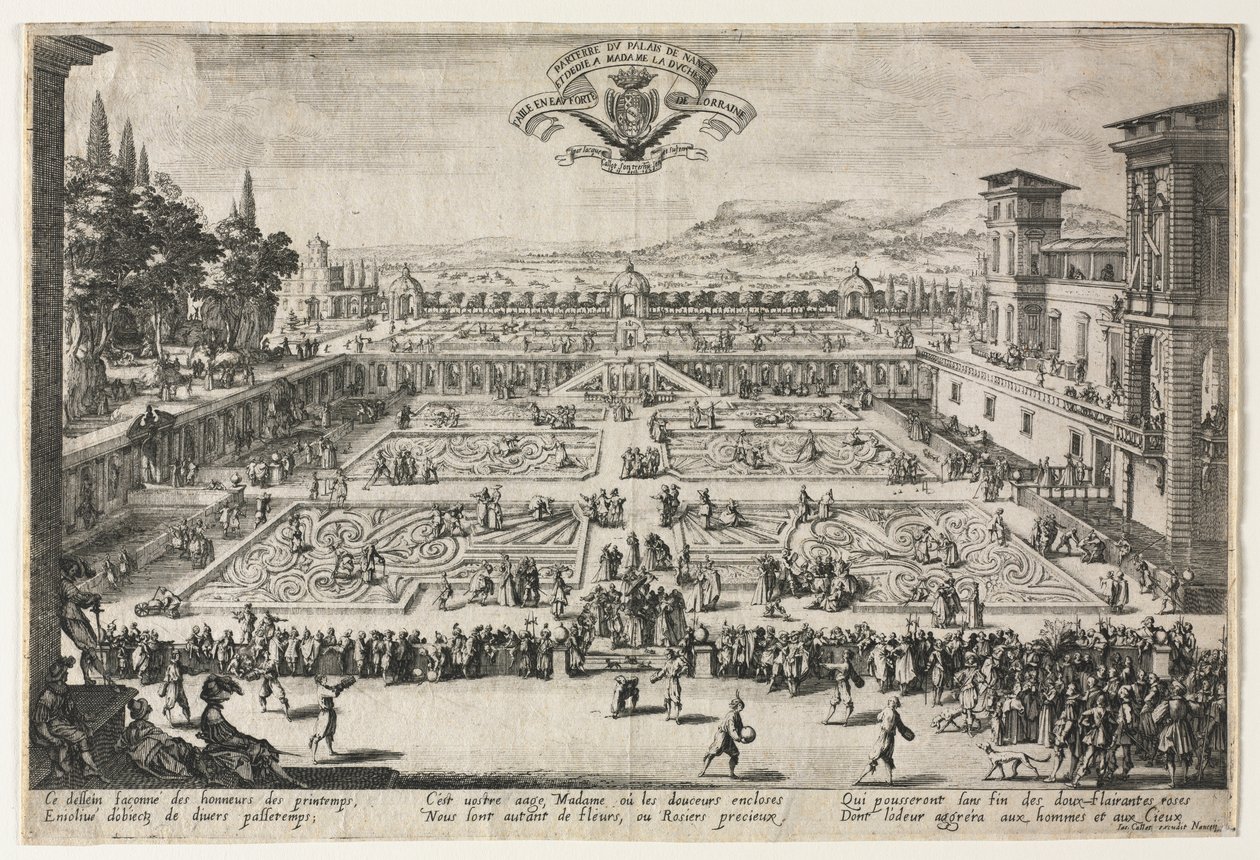 Ogrody pałacowe w Nancy autorstwa Jacques Callot