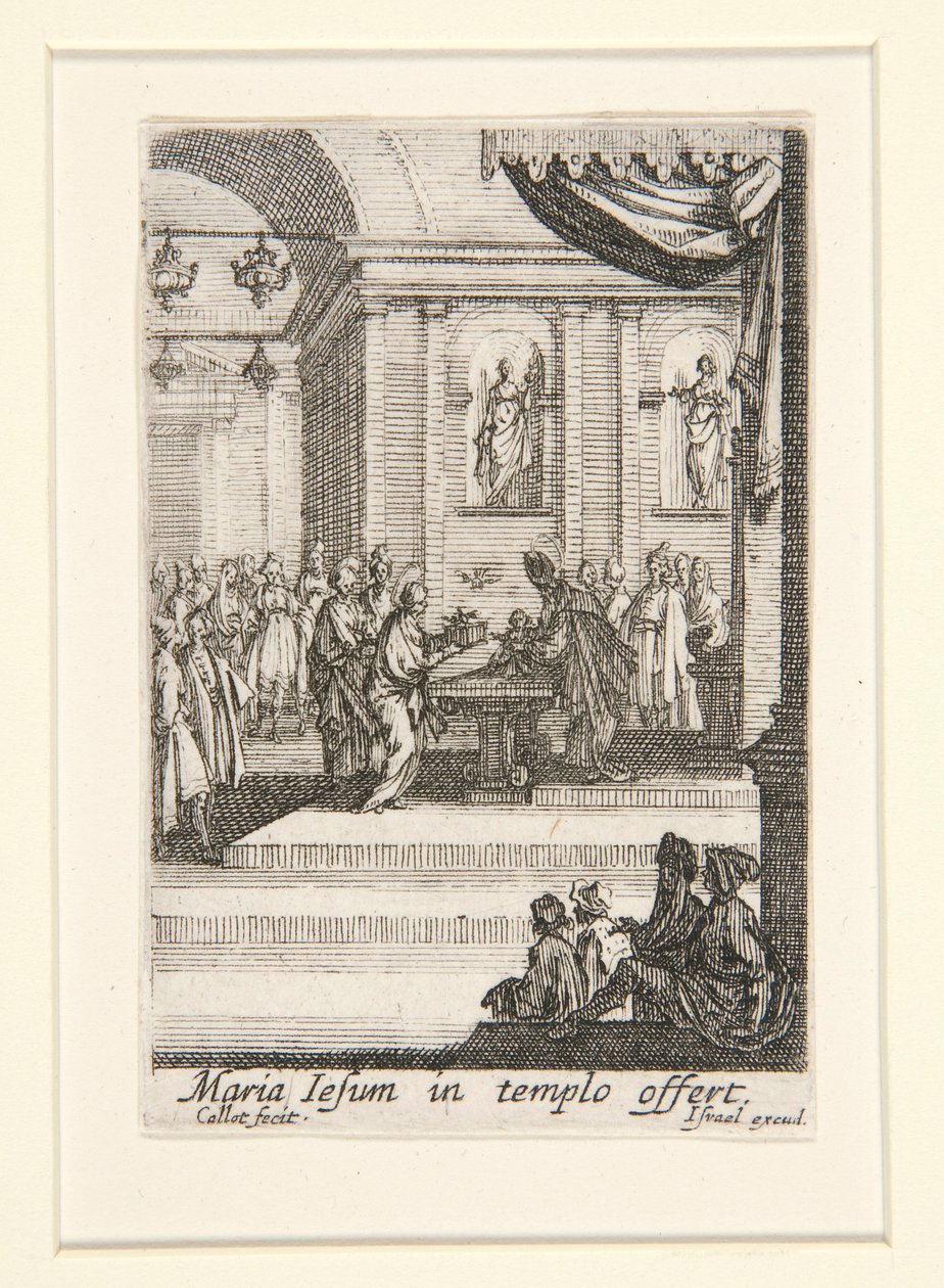 Ofiarowanie Chrystusa, nr. 10 Życia Dziewicy autorstwa Jacques Callot