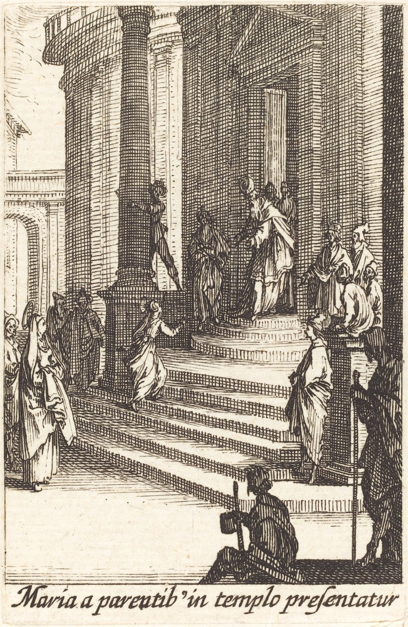 Ofiarowanie Najświętszej Maryi Panny w 1630 r. lub później. autorstwa Jacques Callot