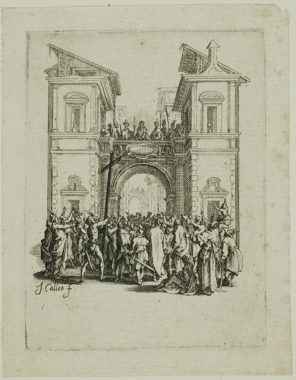 Przedstawienie dla ludu, z Małej Pasji autorstwa Jacques Callot