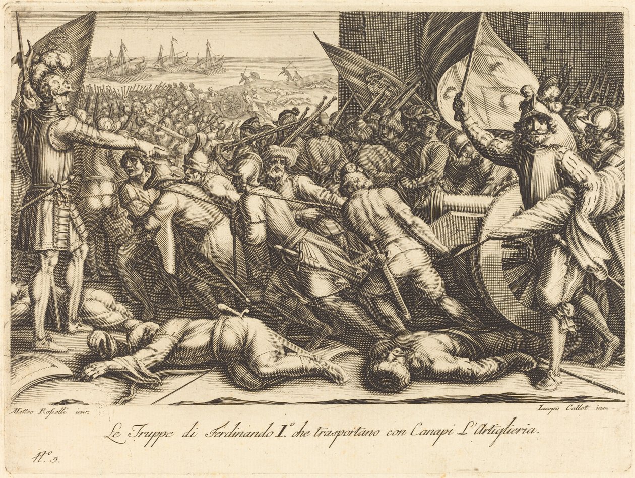 Ponowne zaokrętowanie wojsk autorstwa Jacques Callot