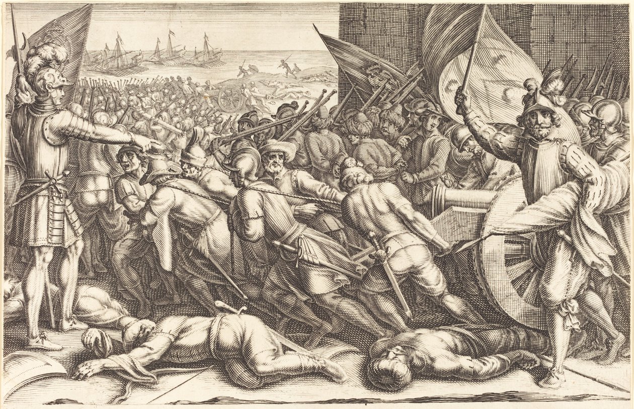 Ponowne zaokrętowanie wojsk autorstwa Jacques Callot