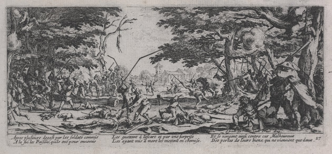 Zemsta chłopów (La Revanche des paysons), z „Nędzy wojny” autorstwa Jacques Callot