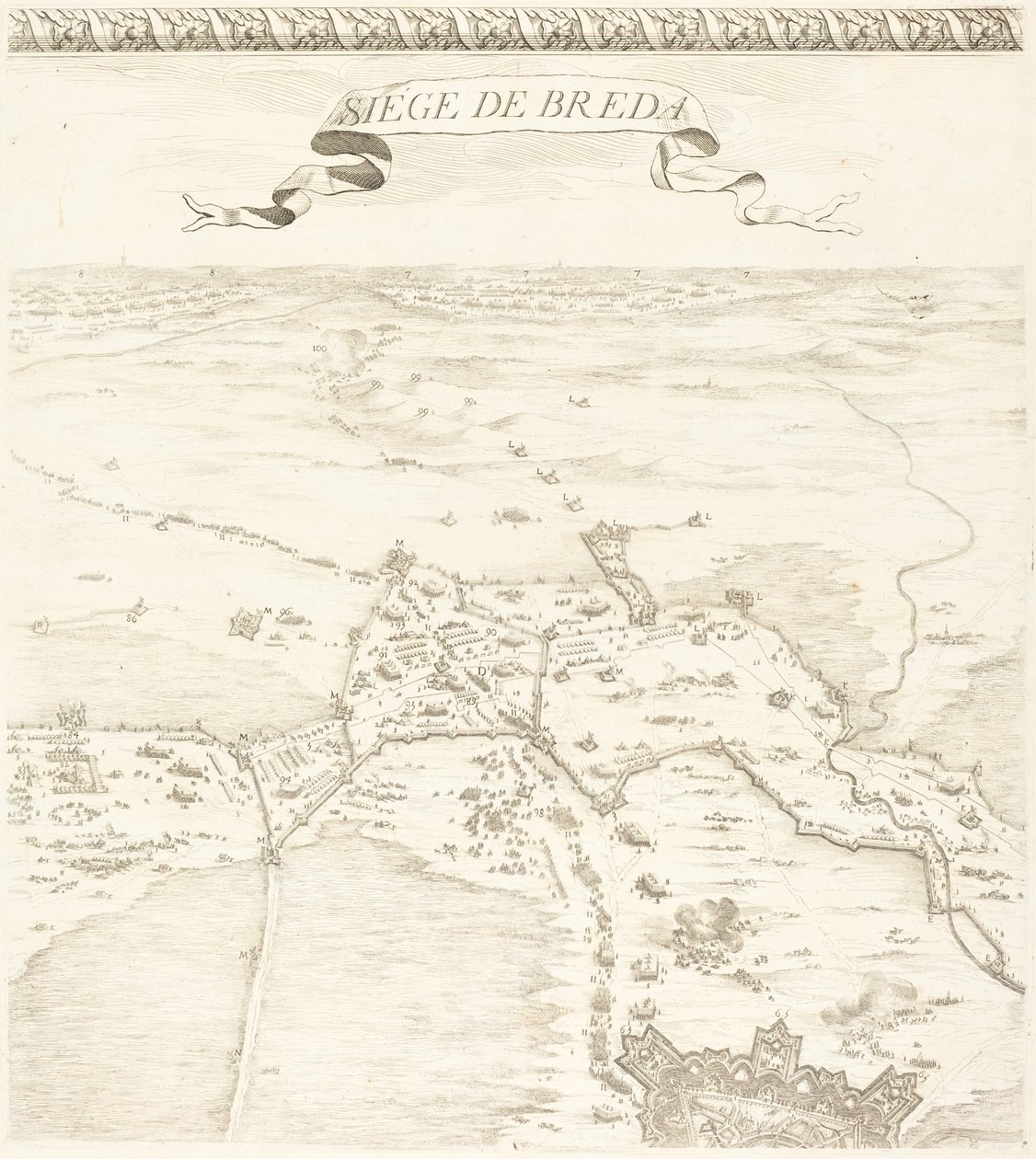 Oblężenie Bredy [tablica 2 z 6] autorstwa Jacques Callot