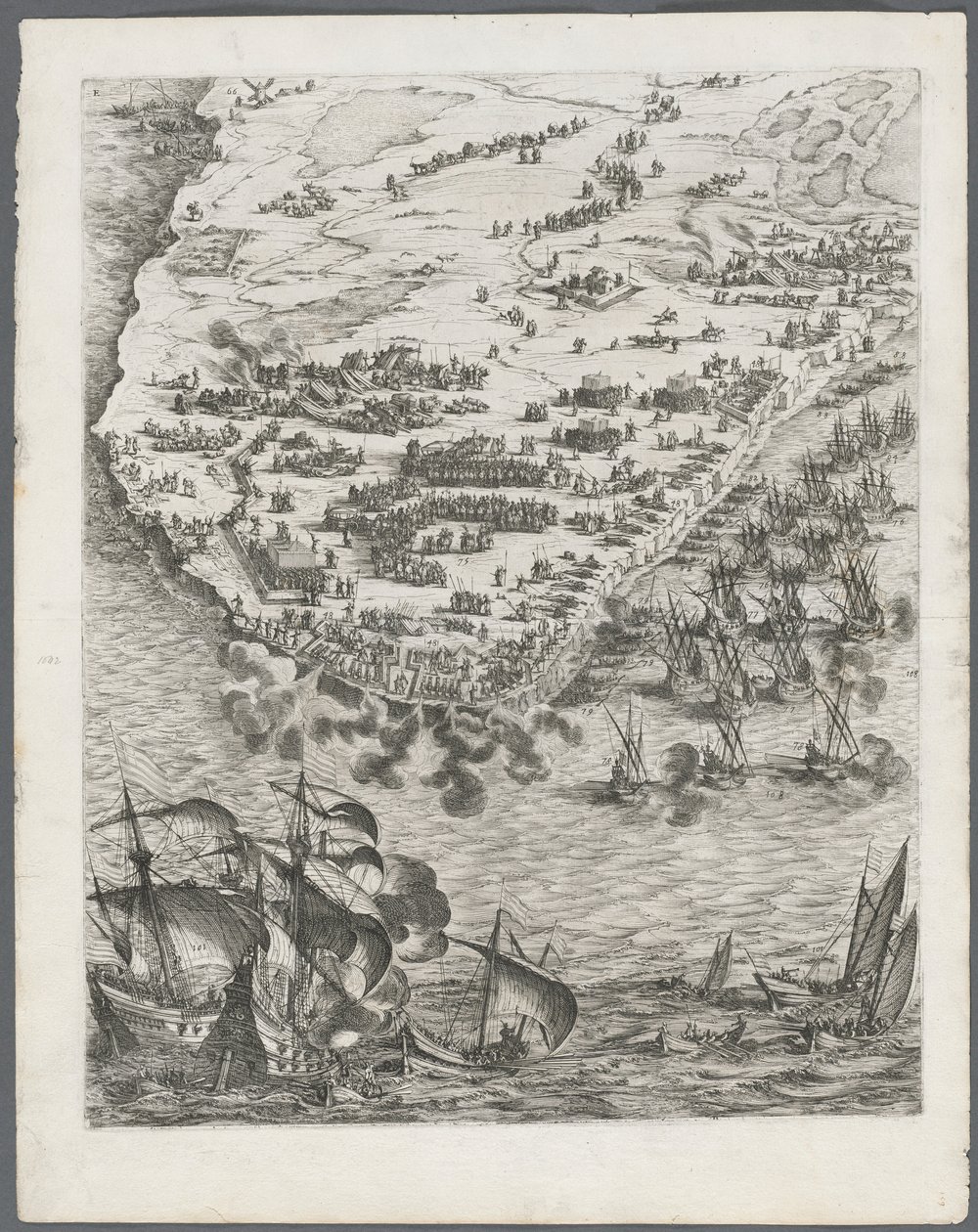 Oblężenie La Rochelle: Tablica 10, 1628-1630. autorstwa Jacques Callot