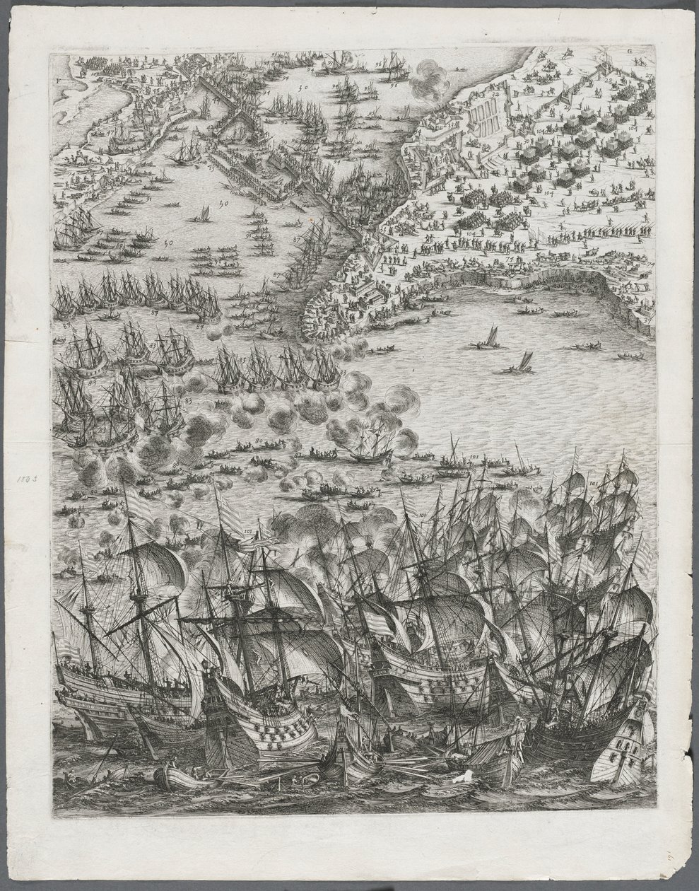 Oblężenie La Rochelle: Tablica 11, 1628-1630. autorstwa Jacques Callot