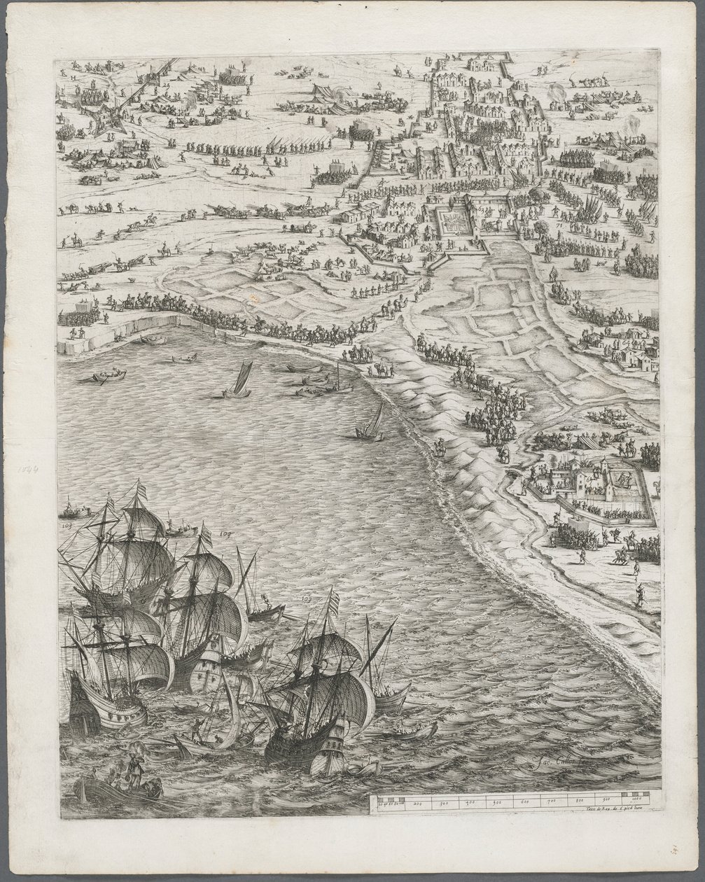 Oblężenie La Rochelle: Tablica 12, 1628-1630. autorstwa Jacques Callot