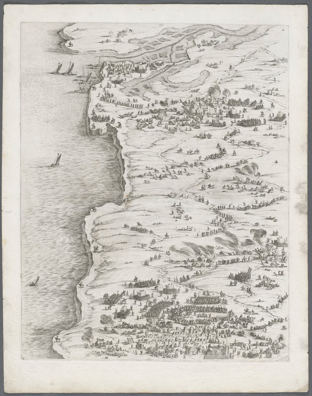 Oblężenie La Rochelle: Tablica 5, 1628-1630. autorstwa Jacques Callot
