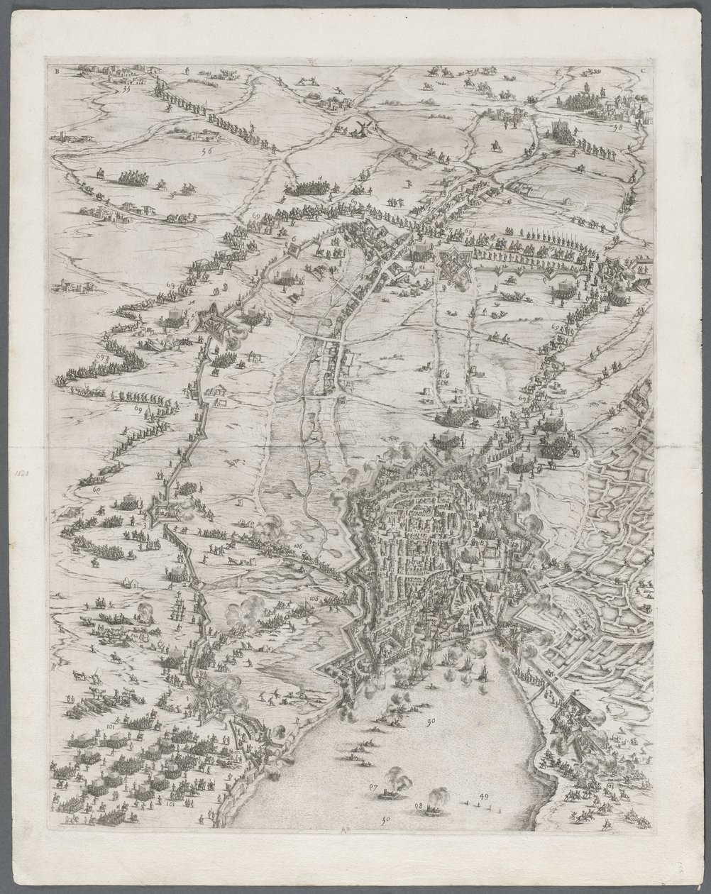 Oblężenie La Rochelle: rycina 6 autorstwa Jacques Callot