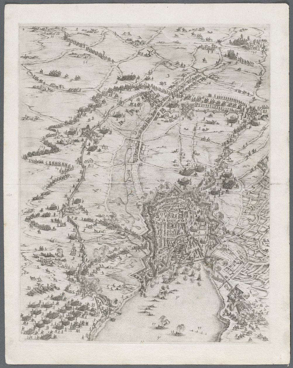 Oblężenie La Rochelle: Tablica 6, 1628-1630. autorstwa Jacques Callot