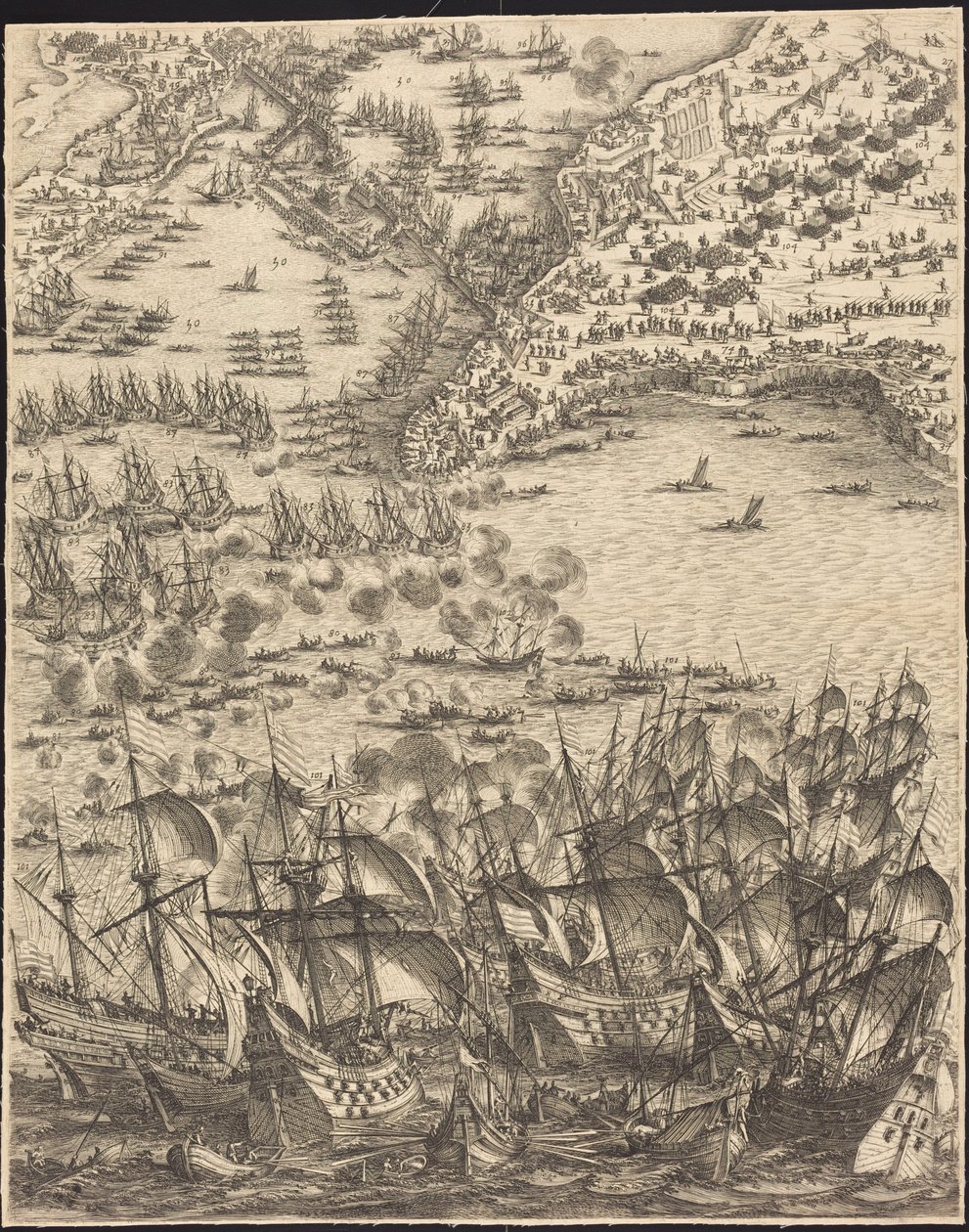 Oblężenie La Rochelle [tablica 11 z 16; zestaw obejmuje 1952.8.97-112] autorstwa Jacques Callot