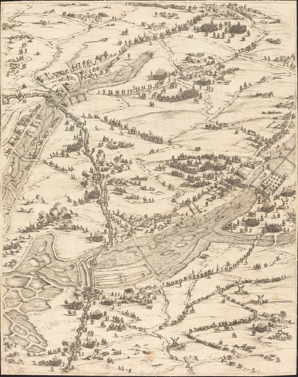 Oblężenie La Rochelle [tablica 7 z 16, zestaw zawiera 19522.8.97-112], 16281631. autorstwa Jacques Callot