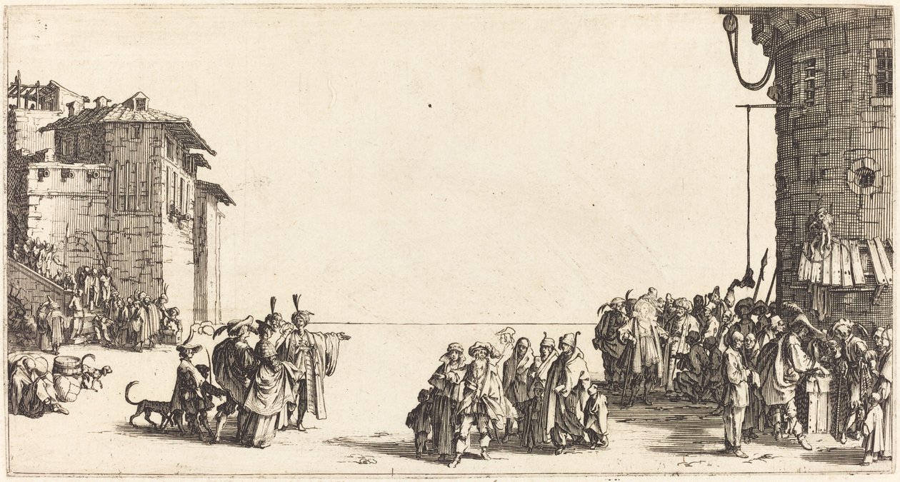 Targ niewolników, 1620. autorstwa Jacques Callot