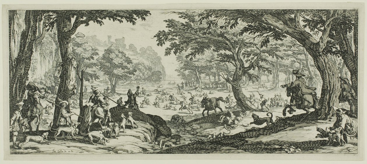 Polowanie na jelenie autorstwa Jacques Callot