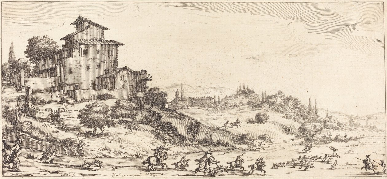 Polowanie na Jelenie, prawdopodobnie ok. 1630. autorstwa Jacques Callot