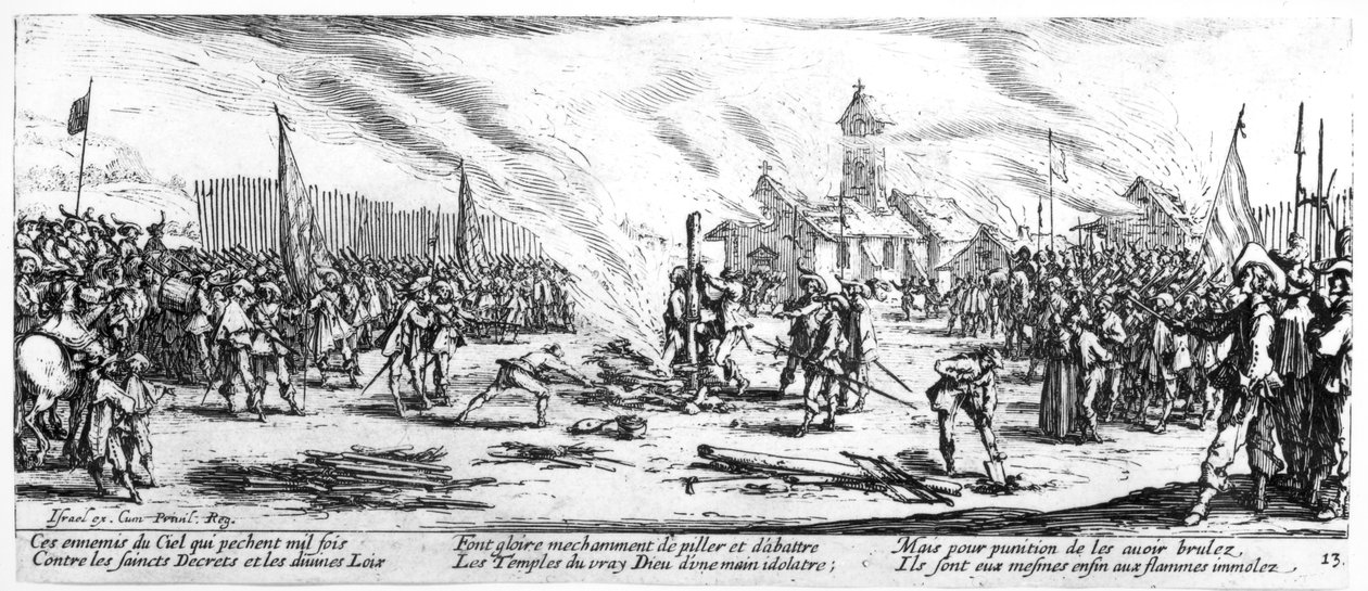 Palik, tablica 13 z „Nieszczęść i nieszczęścia wojny”, sztychowana przez Israela Henrieta (ok. 1590-1661) 1633 autorstwa Jacques Callot