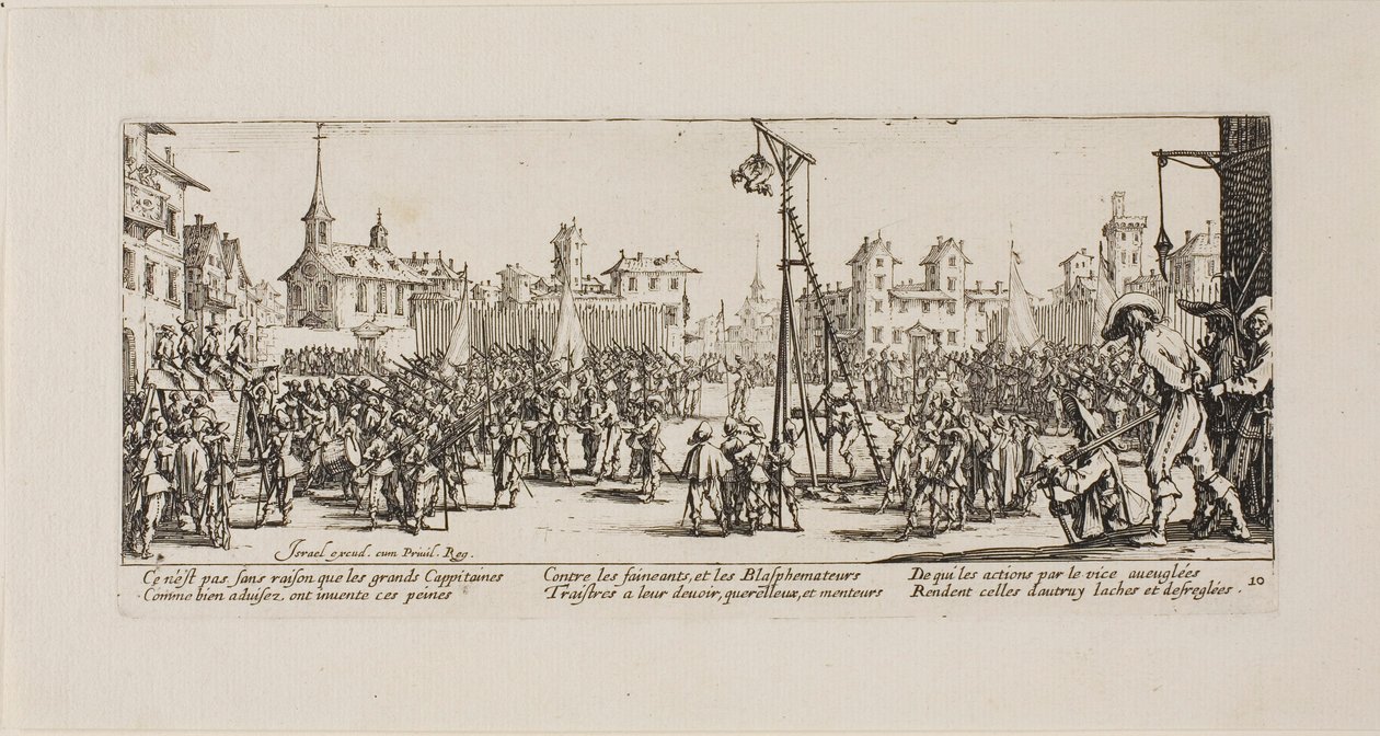 Strappado, płyta dziesiąta z The Miseries of War autorstwa Jacques Callot