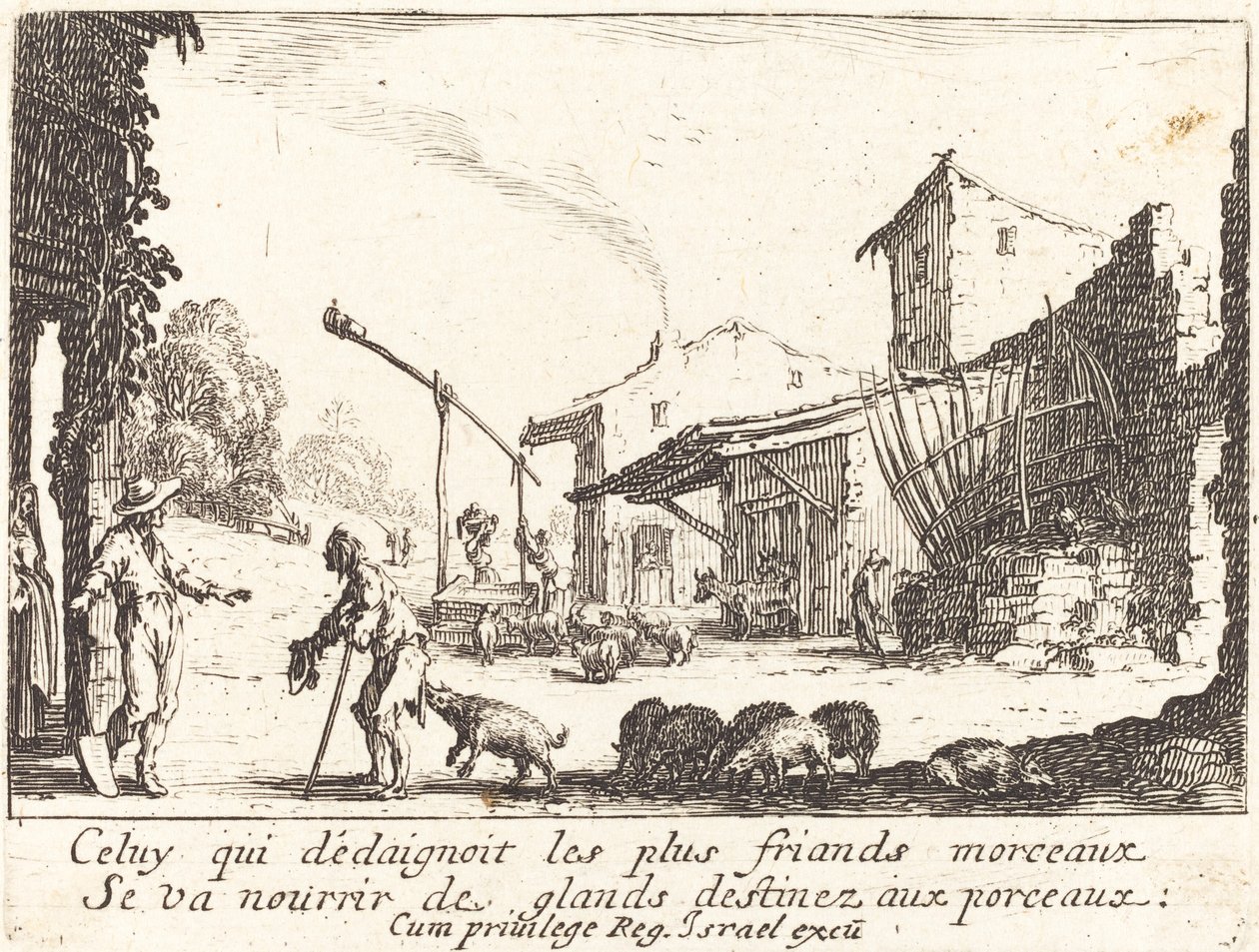 Świniopas, 1635. autorstwa Jacques Callot