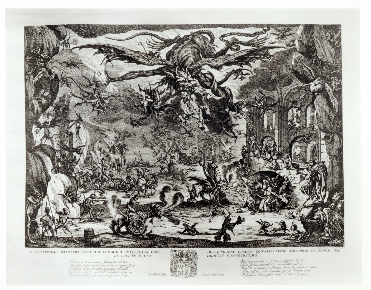 Kuszenie św. Antoniego, XVII w. autorstwa Jacques Callot