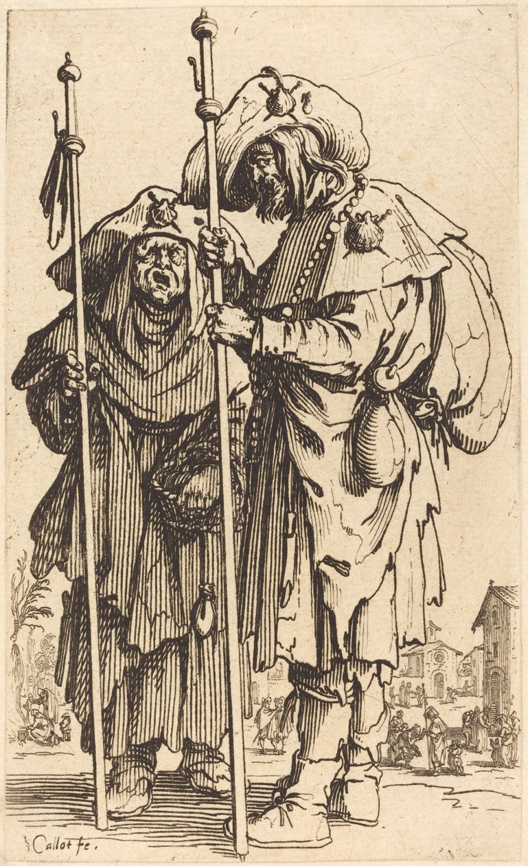 Dwóch pielgrzymów autorstwa Jacques Callot