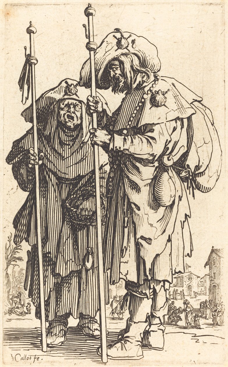 Dwóch pielgrzymów autorstwa Jacques Callot