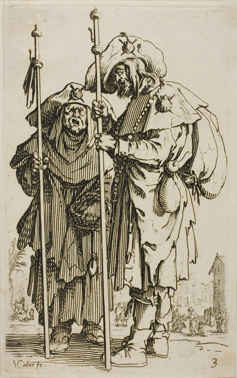 The Two Pilgrims, płyta trzecia z The Beggars autorstwa Jacques Callot