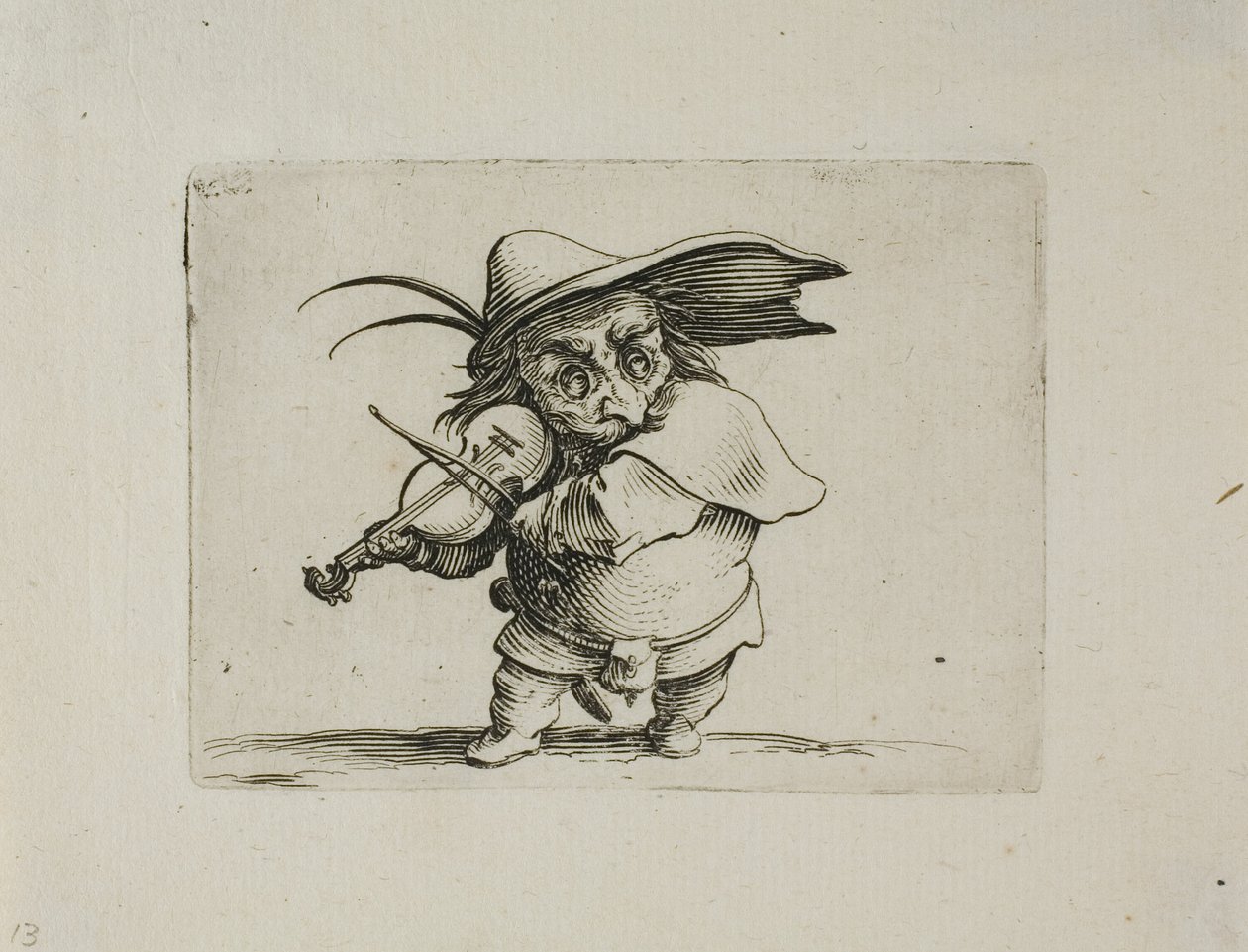 Skrzypek, z Varie Figure Gobbi autorstwa Jacques Callot