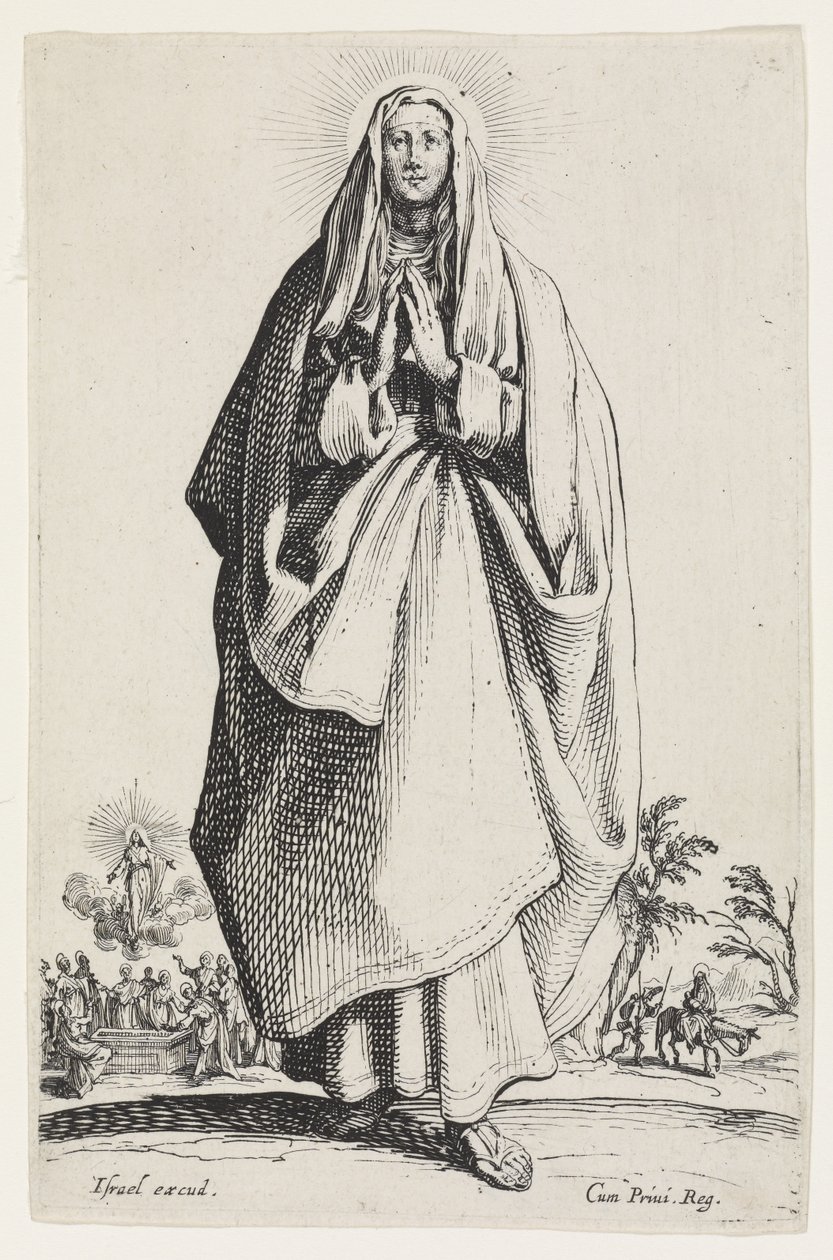 Dziewica Maryja z Les Grands Apôtres (Wielcy Apostołowie), 1631 autorstwa Jacques Callot
