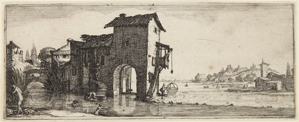 Młyn wodny autorstwa Jacques Callot