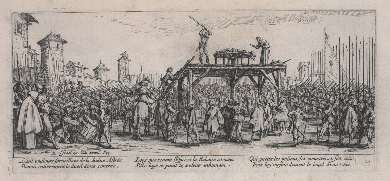 Koło (La Roue), z „Miseries of War” autorstwa Jacques Callot