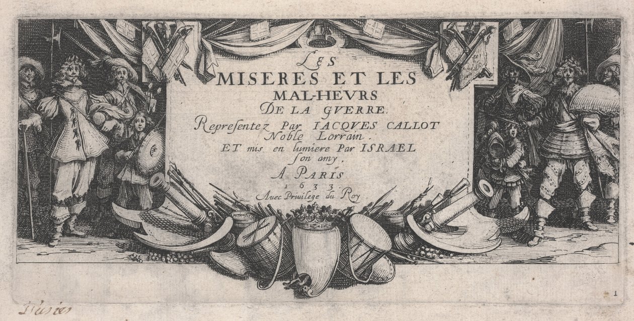 Strona tytułowa, Niedole wojny autorstwa Jacques Callot