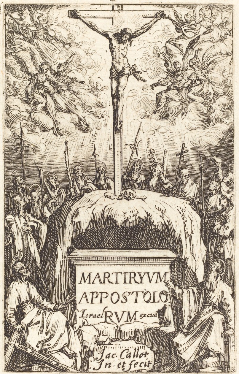 Strona tytułowa „Męczeństwa Apostołów” autorstwa Jacques Callot