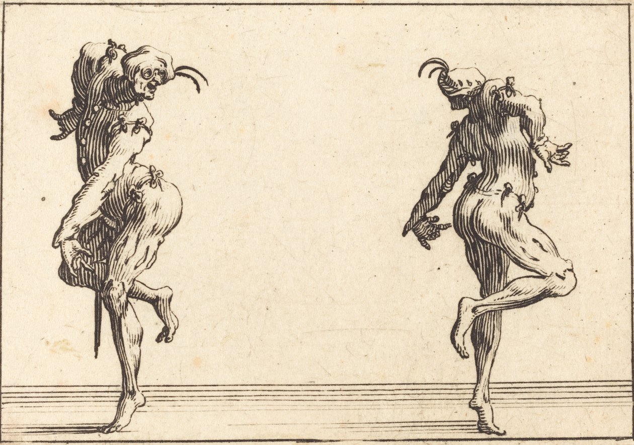Dwa tańczące pantalony autorstwa Jacques Callot