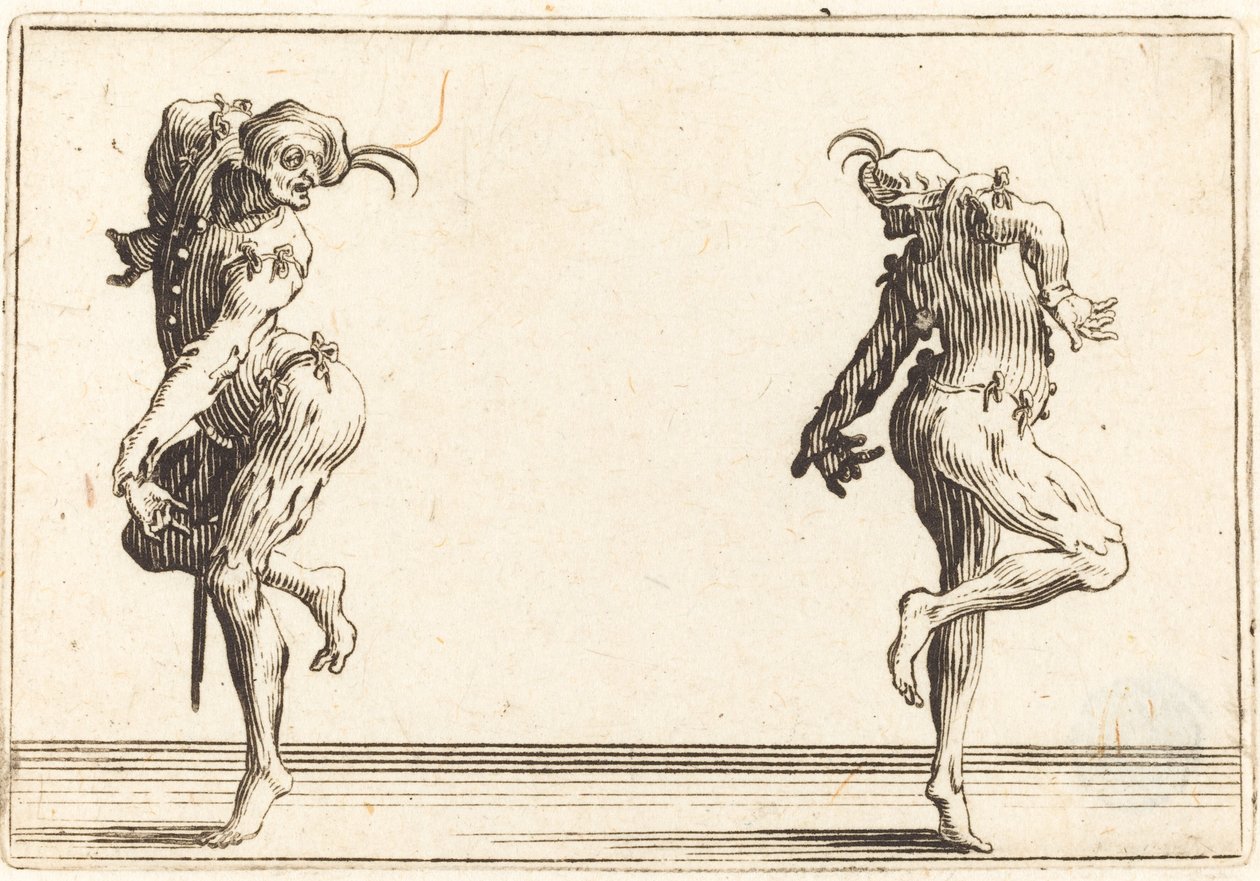 Dwa tańczące pantalony autorstwa Jacques Callot