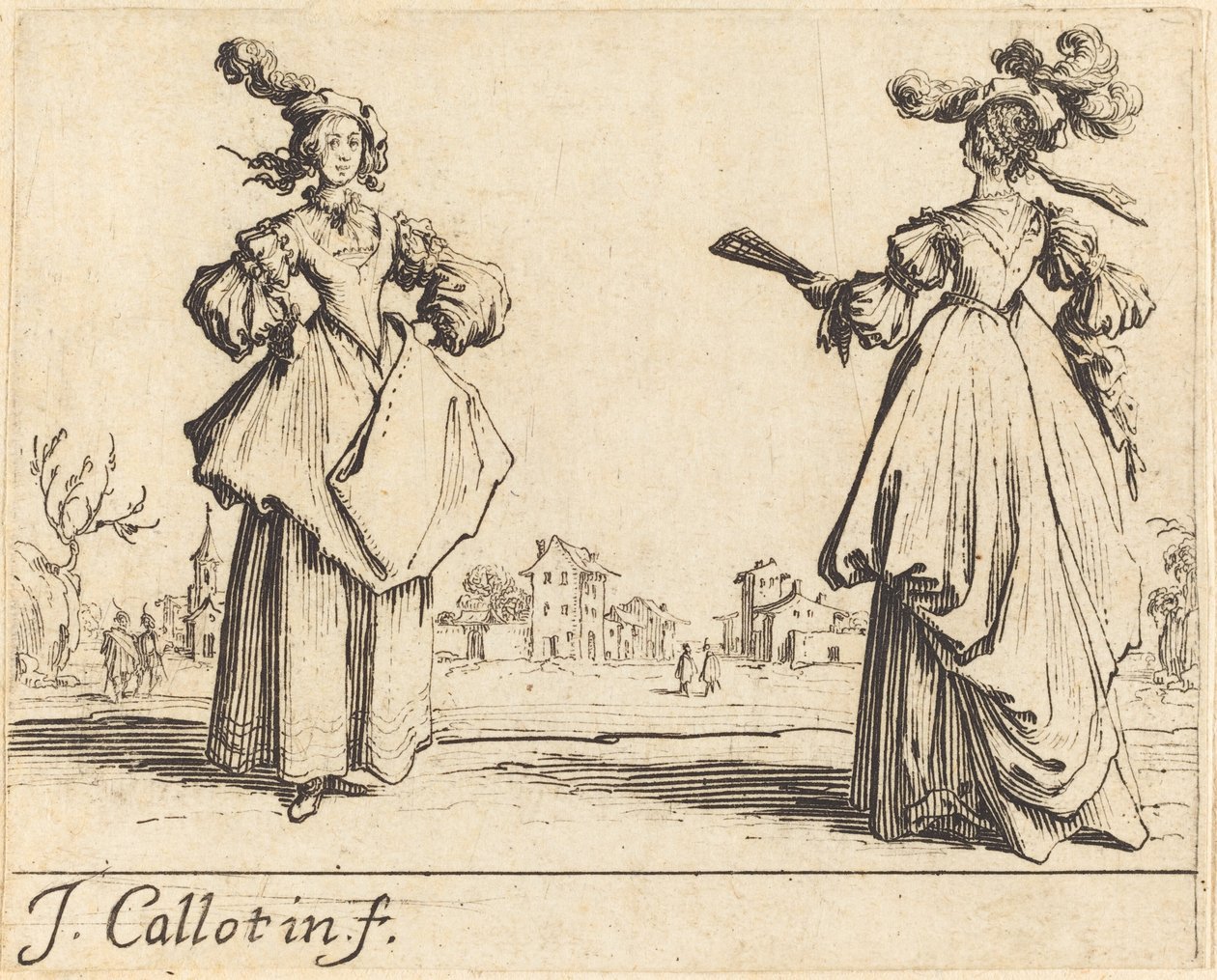 Dwie kobiety z towarzystwa autorstwa Jacques Callot
