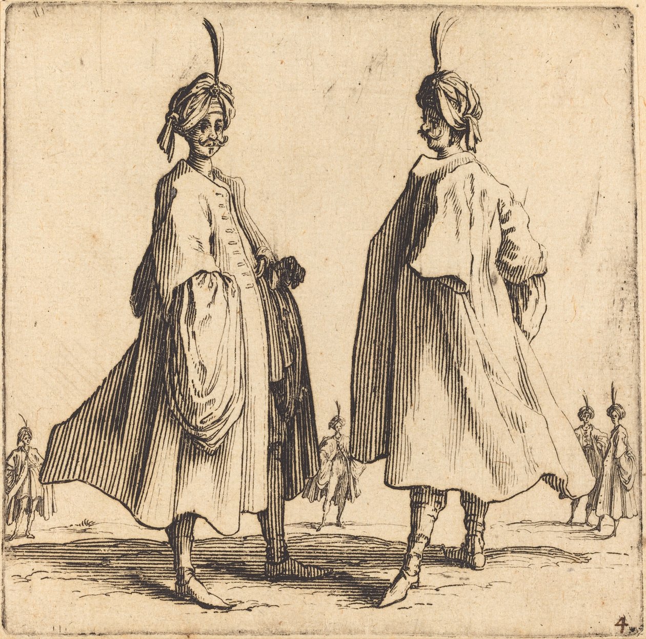 Dwóch Turków, 1617 i 1621. autorstwa Jacques Callot