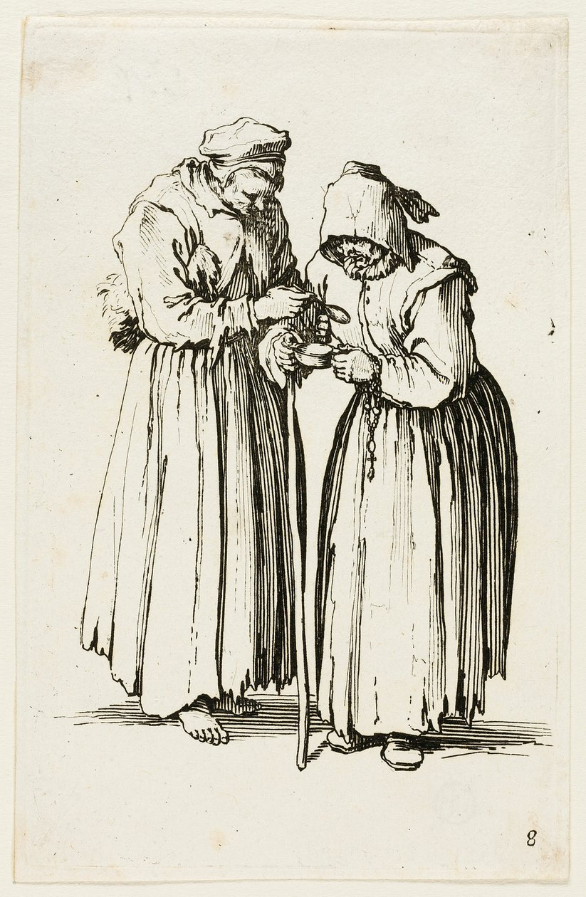 Dwie żebraczki, płyta ósma z The Beggars autorstwa Jacques Callot