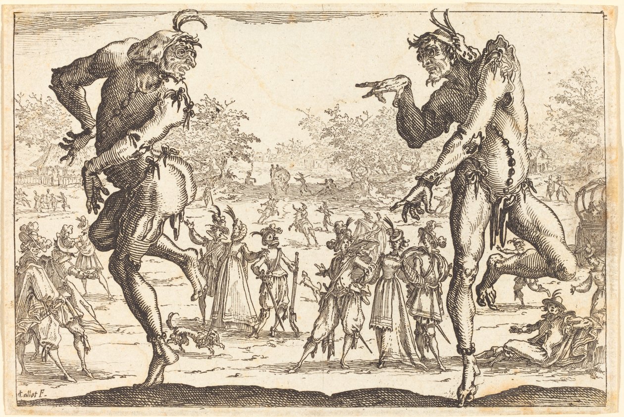 Dwa Zanni autorstwa Jacques Callot