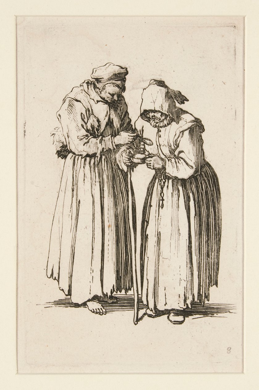 Dwie żebraczki z The Beggars (Les deux mendiantes) autorstwa Jacques Callot