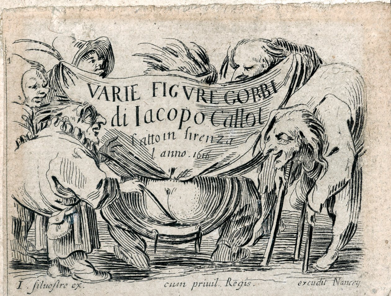 Varie Figure Gobbi, strona tytułowa z 21 rycinami ... (rycina) autorstwa Jacques Callot