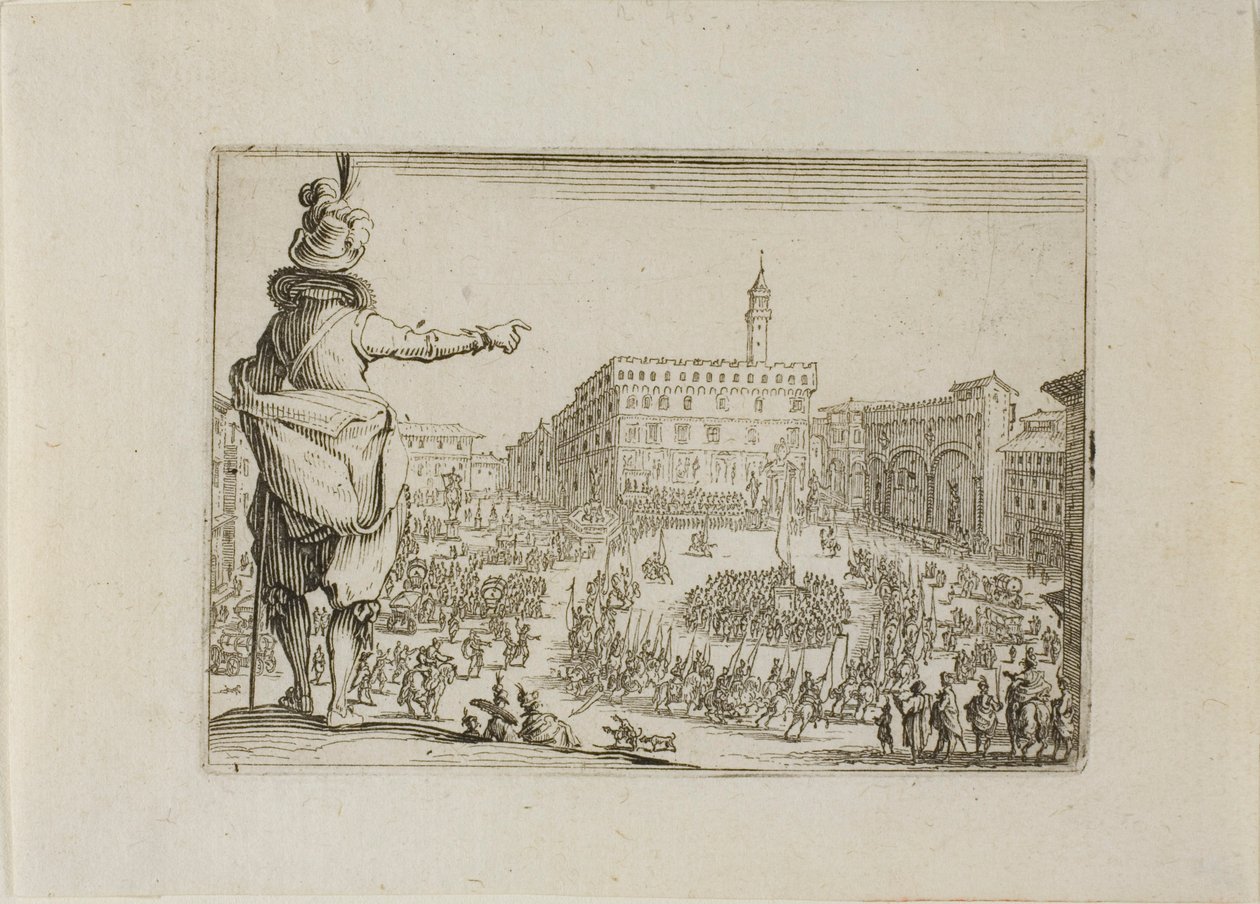 Widok na Piazza Signoria z Kaprysów autorstwa Jacques Callot