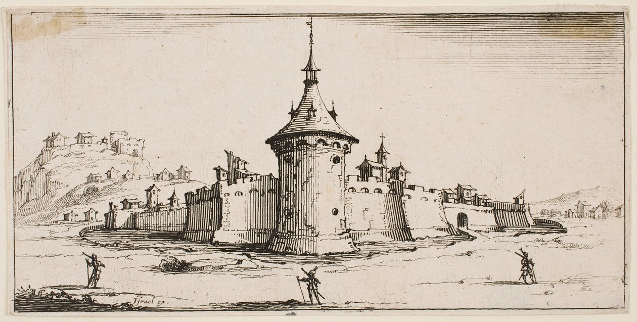 Widok ufortyfikowanej wsi autorstwa Jacques Callot